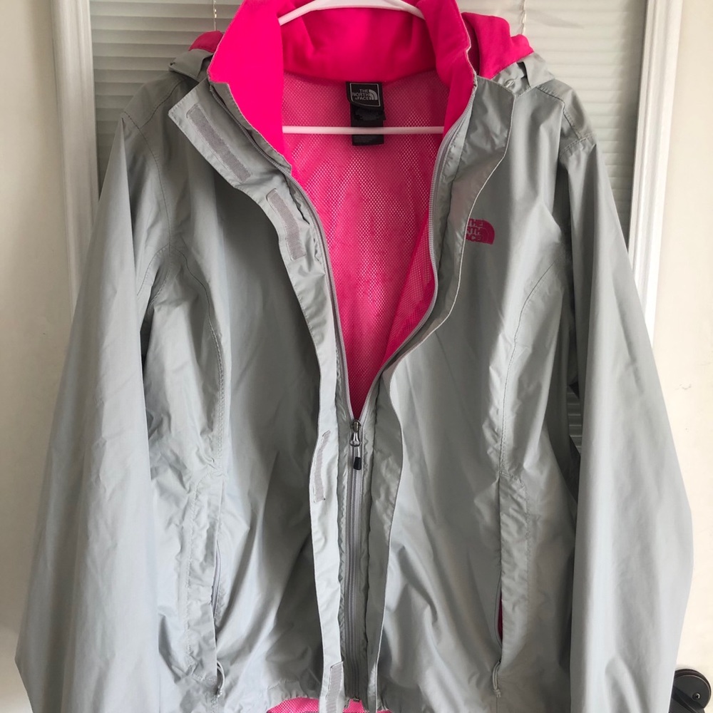 Women’s Northface Hot pink and Grey Jacket XXL